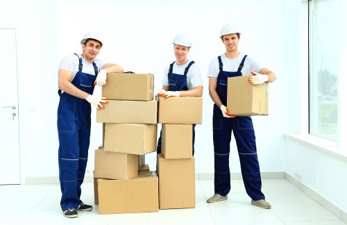 Residential moving support in Westminster with boxes and van