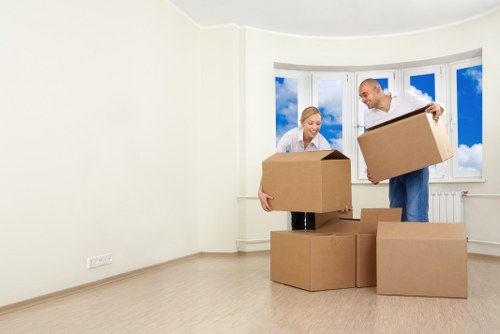 Packing boxes and furniture for a Westminster home move
