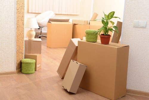 Westminster Movers completing an eco-friendly move with recyclable packing supplies